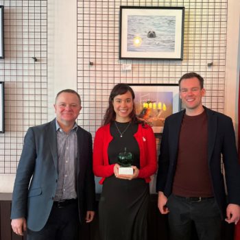 Sustainit's Julia Anukam collecting a Green Apple Award with Redcliffe and Temple BID