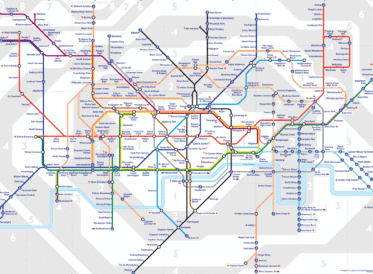 London underground system map.