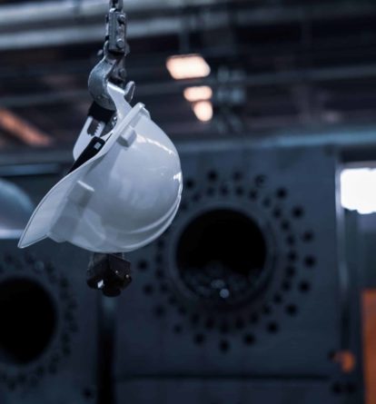 A construction hard hat