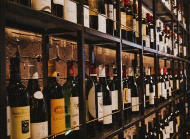 Wine bottle label display