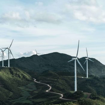 Wind turbines in the mountains