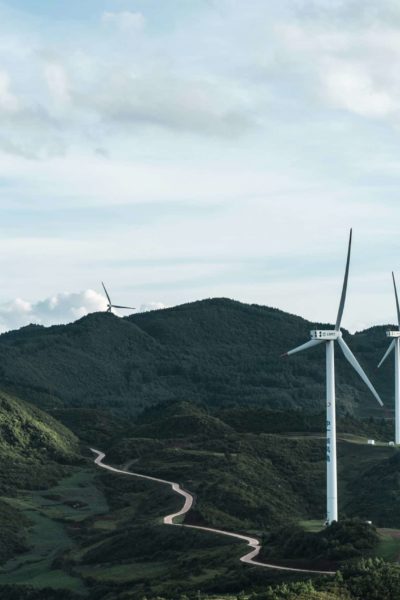 Wind turbines in the mountains